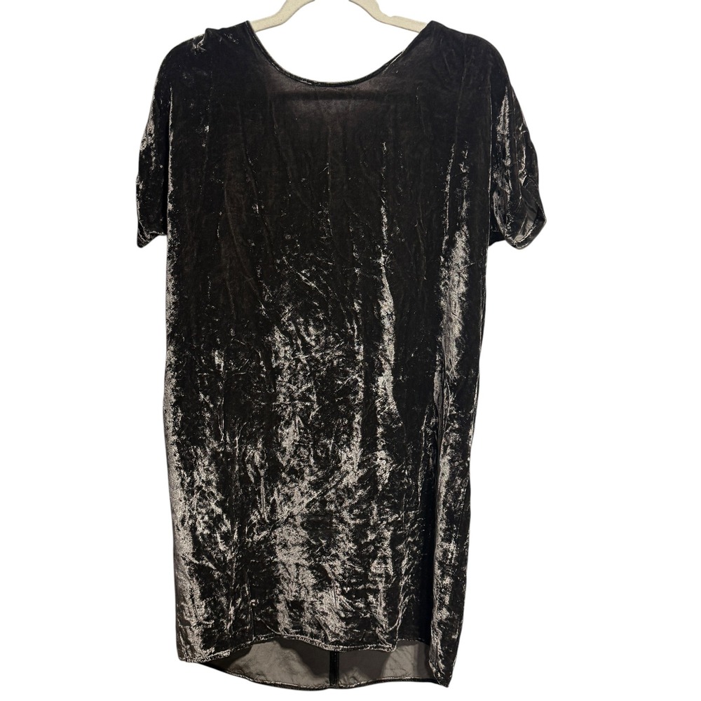 Madewell Gunmetal Crushed Velvet Mini Dress Size S * Event Party Holiday Glam